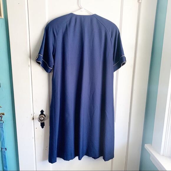 VTG Ciao LTD Short Sleeve Button Up Dress Gold Buttons Flight Attendant 1980s 8 - Picture 10 of 13